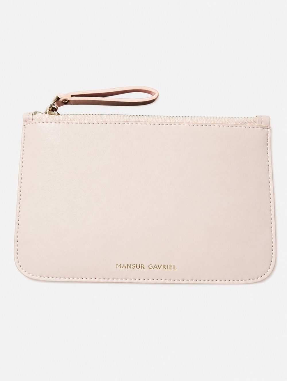 MANSUR GAVRIEL | Soft Pink Leather Zip Pouchette / Wristlet / Clutch